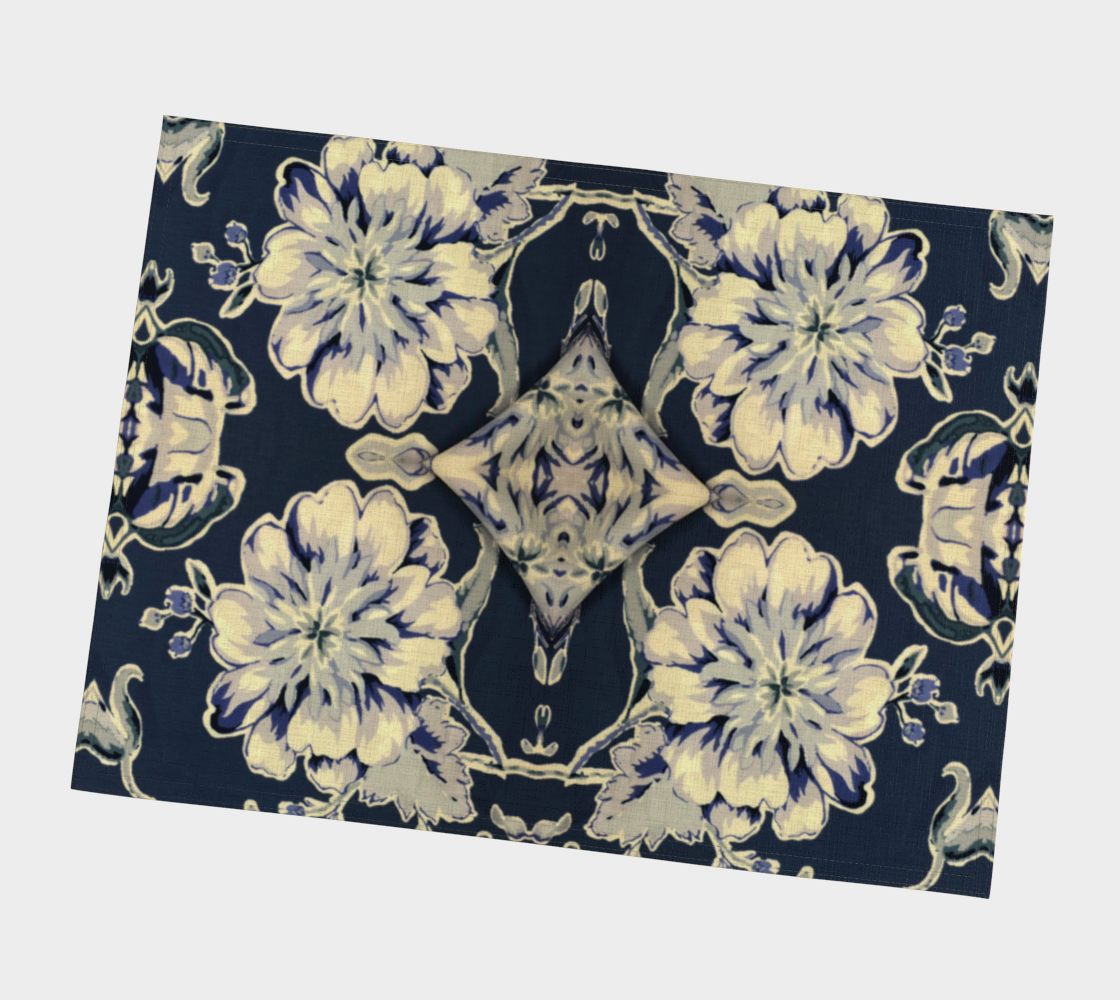 Blue Fleur Damask Placemats