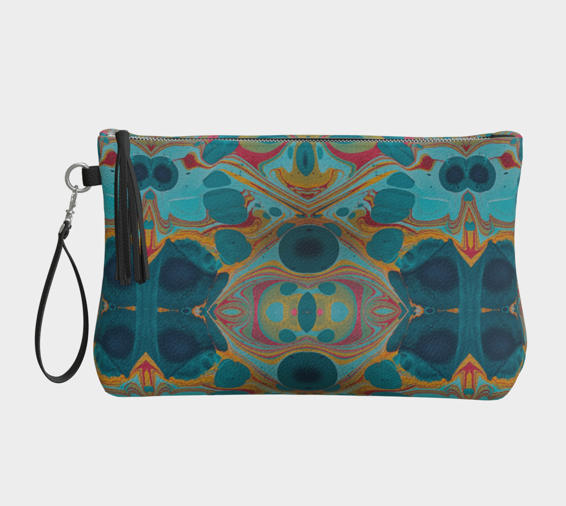 Gilded Currents Butterfly Vegan Leather Clutch