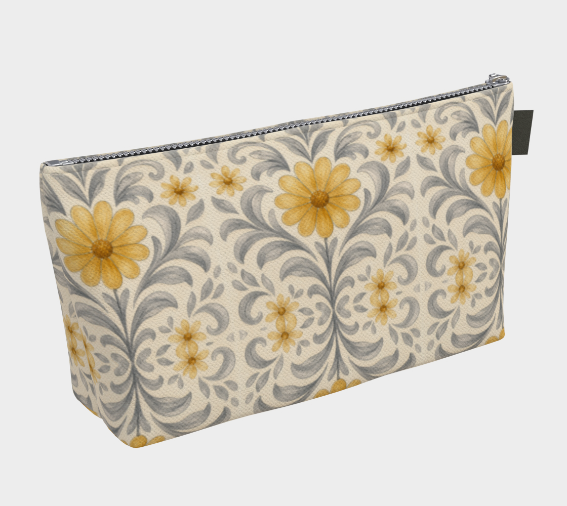 Silver Garden Makeup Bag