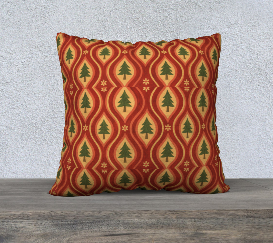 Hearthside Pines xmass trees allover 22 x 22 pillow