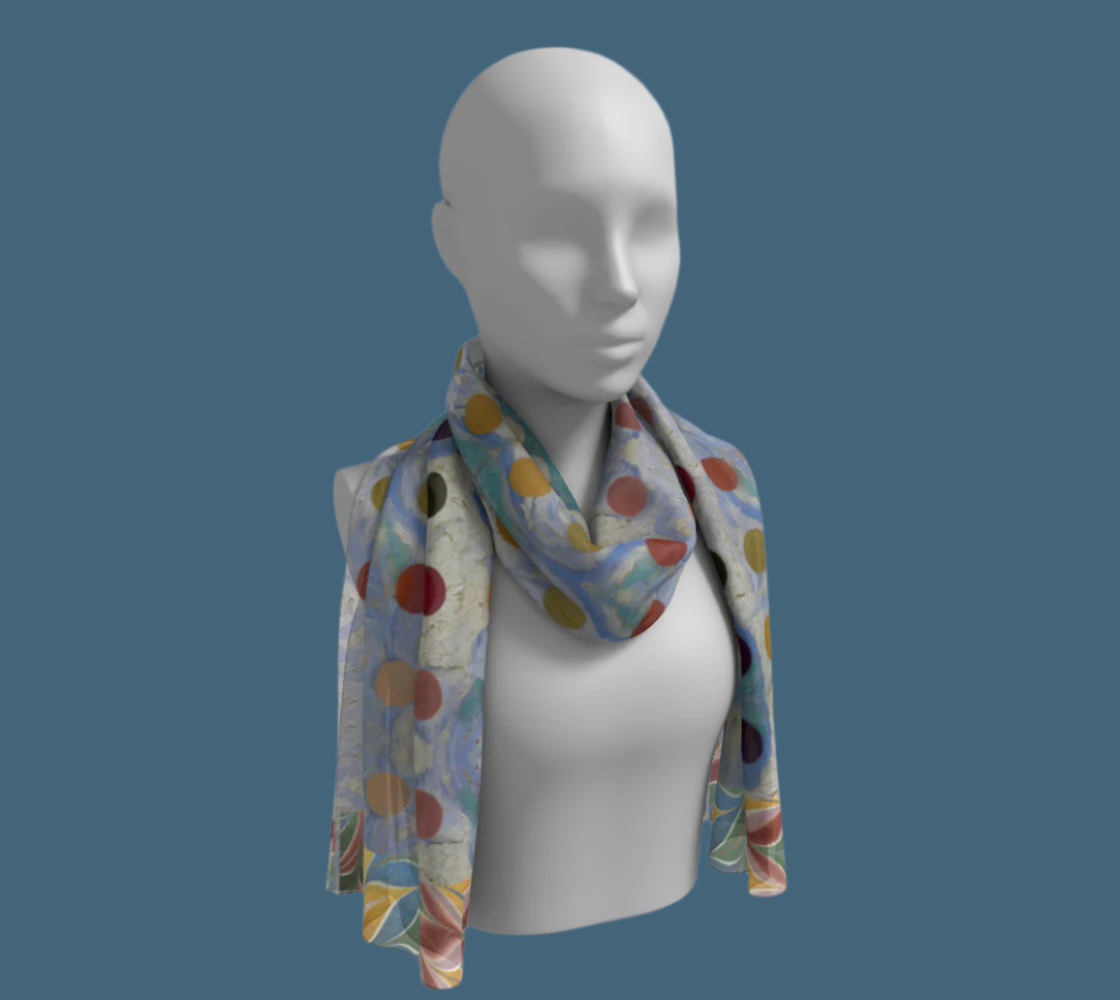 Blue Skies Silk Long Scarf