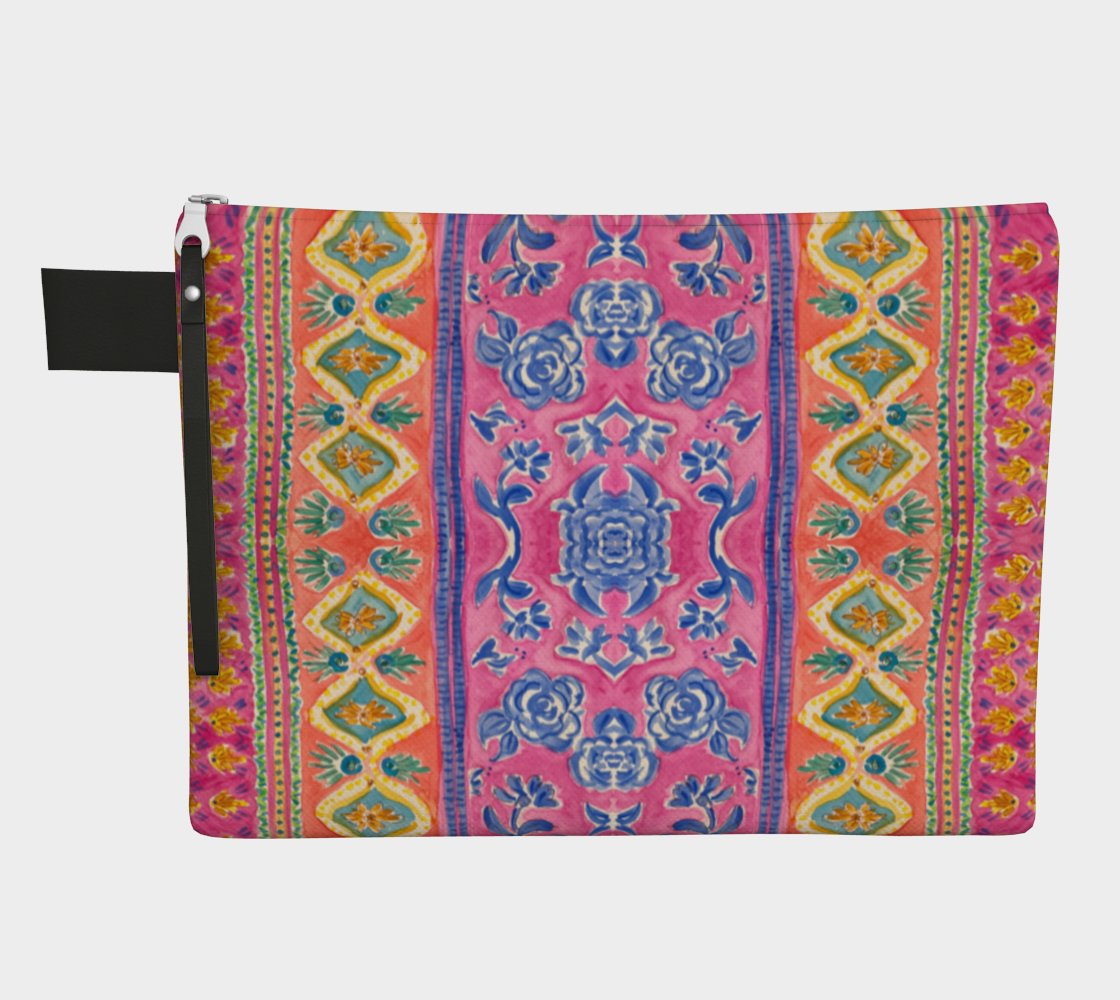 Coral Caravan Zipper Carry-all Bag
