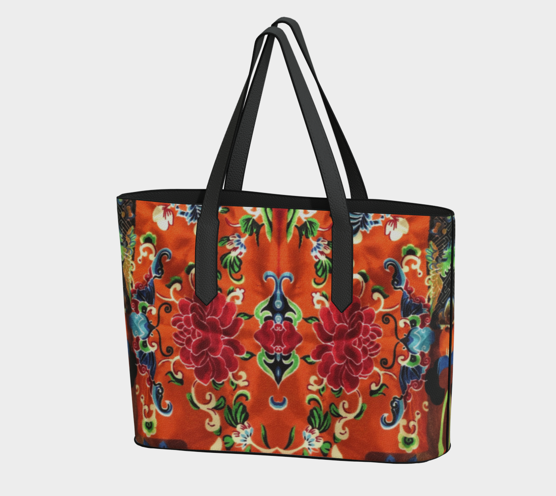 Jade and Flame Vegan Leather Tote Bag