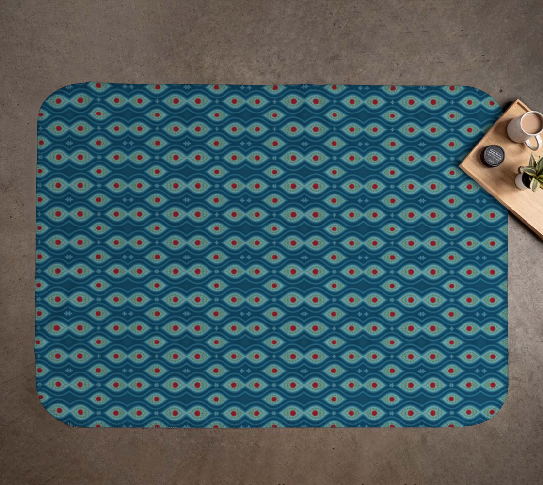 Multi Rose Blue Ikat Rose