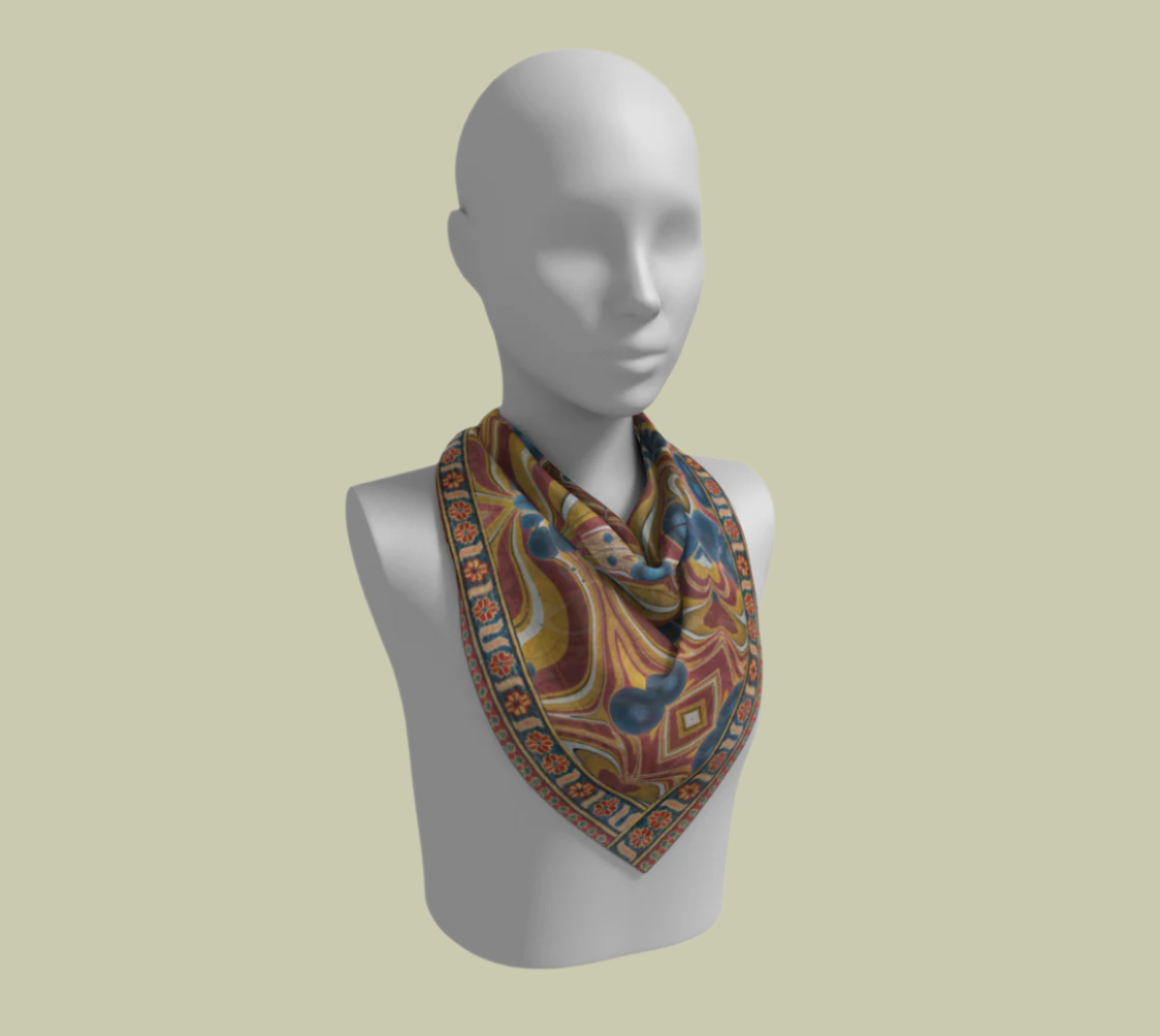 Tuscan Marble Sunset Silk Square Scarf