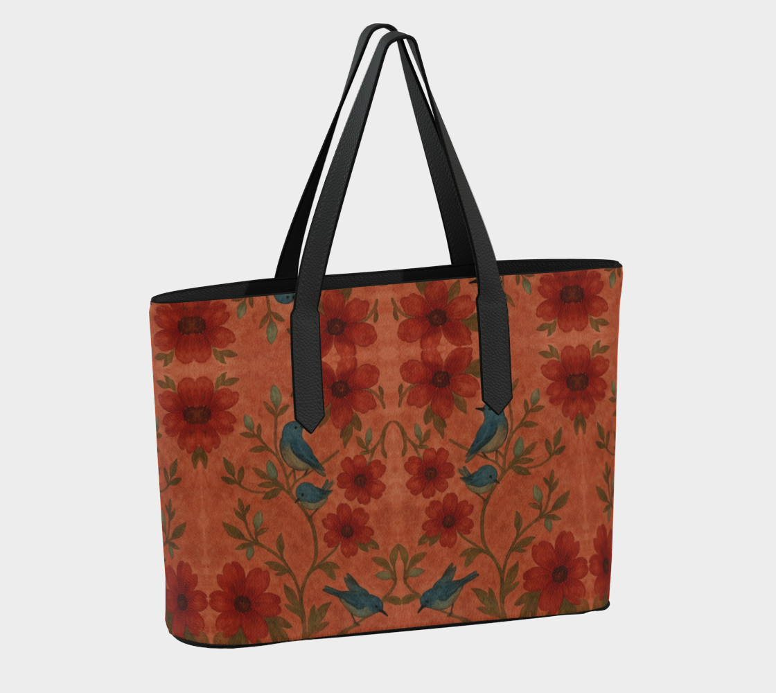 Songbird Bloom Terracotta Vegan Leather Tote