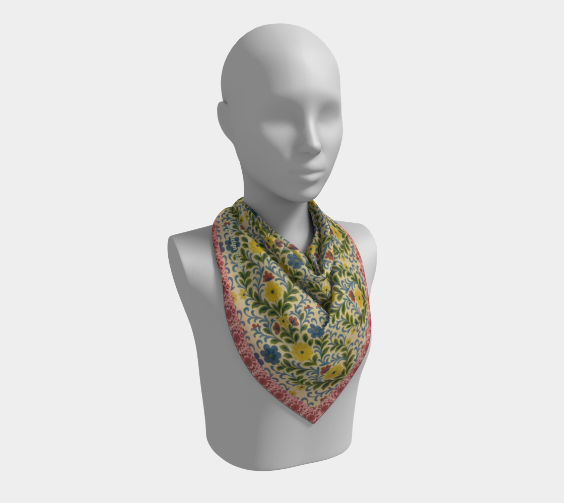 Jardin Provencale Goldenrod Silk Square Scarf
