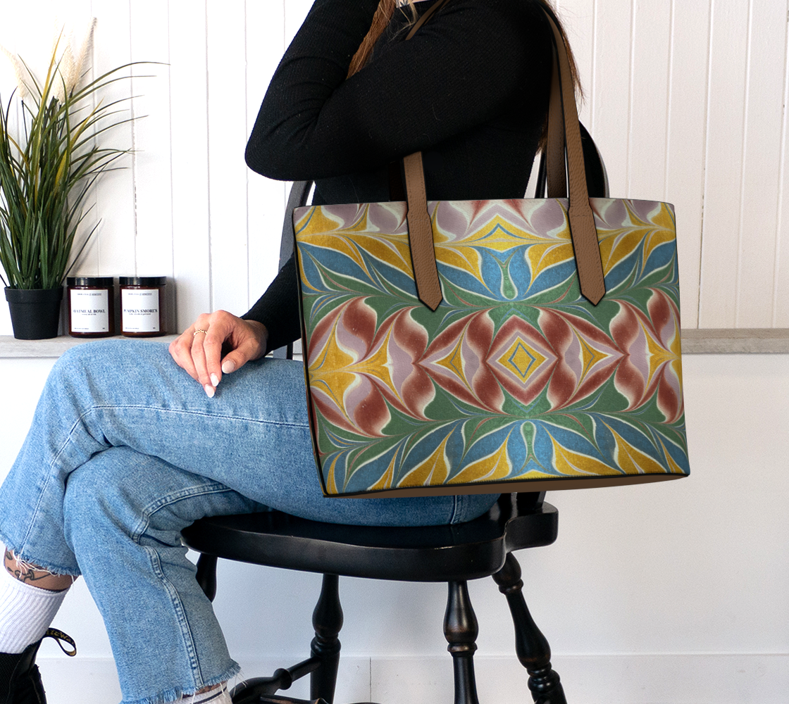 Florentine Flames Vegan Leather Tote Bag