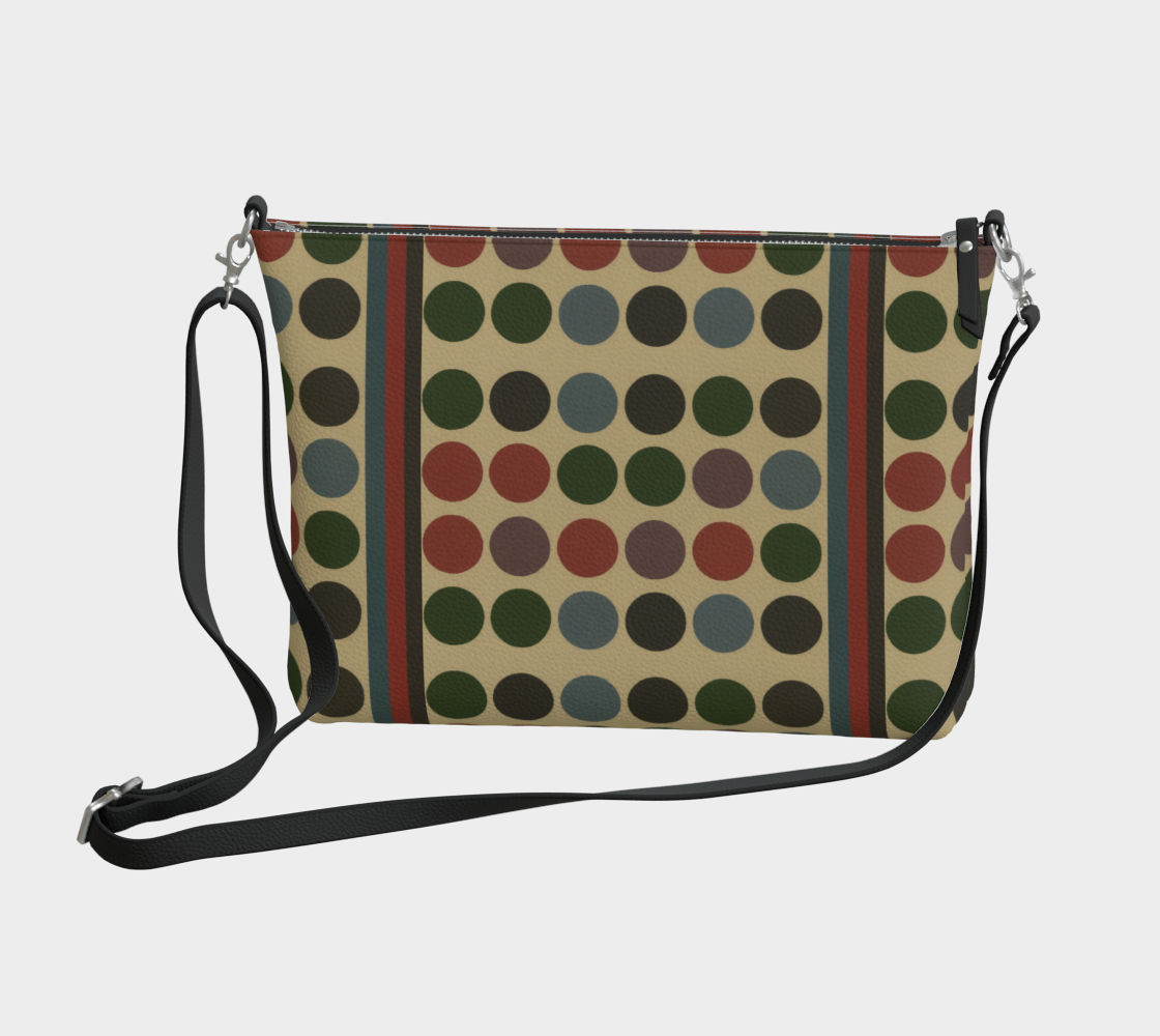 Retro Dotscape Leather Crossbody Purse