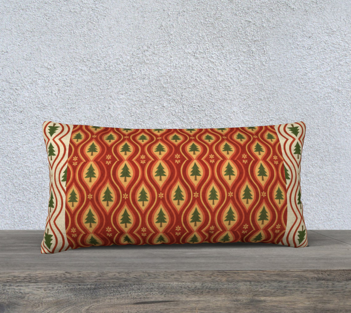 Hearthside Pines banded xmass trees allover 24 x 12 pillow