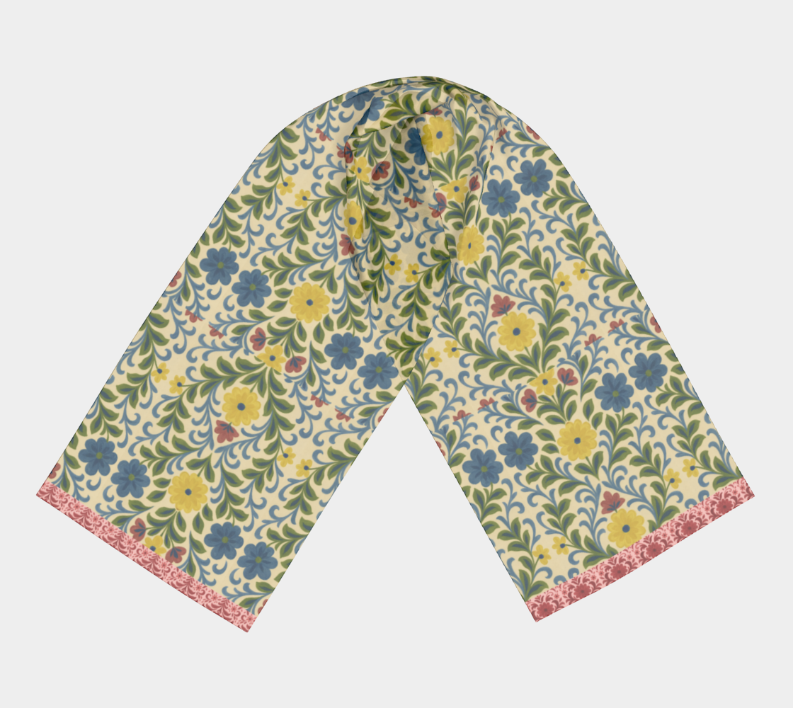 Jardin Provencale Goldenrod Long Silk Scarf