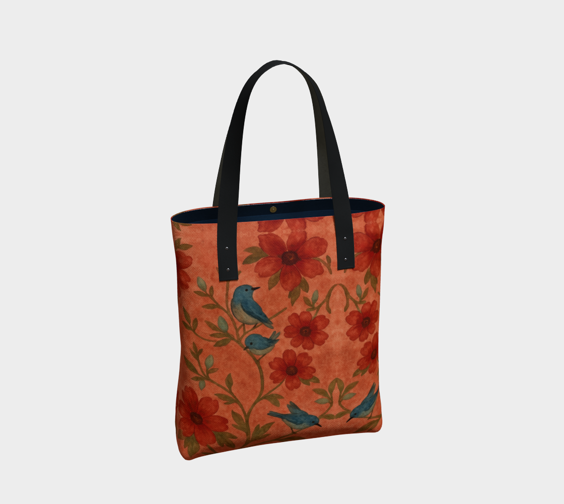 Songbird Bloom Terracotta Market Tote Bag