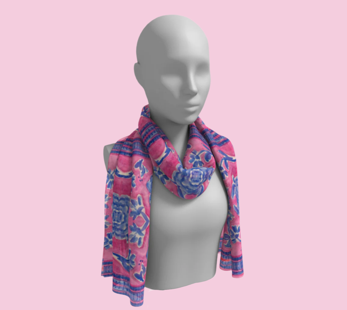 Tropique Provencal Silk Long Scarf