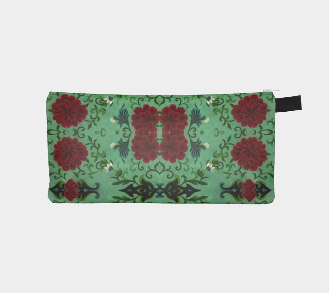Imperial Peonies Mint Pencil Case
