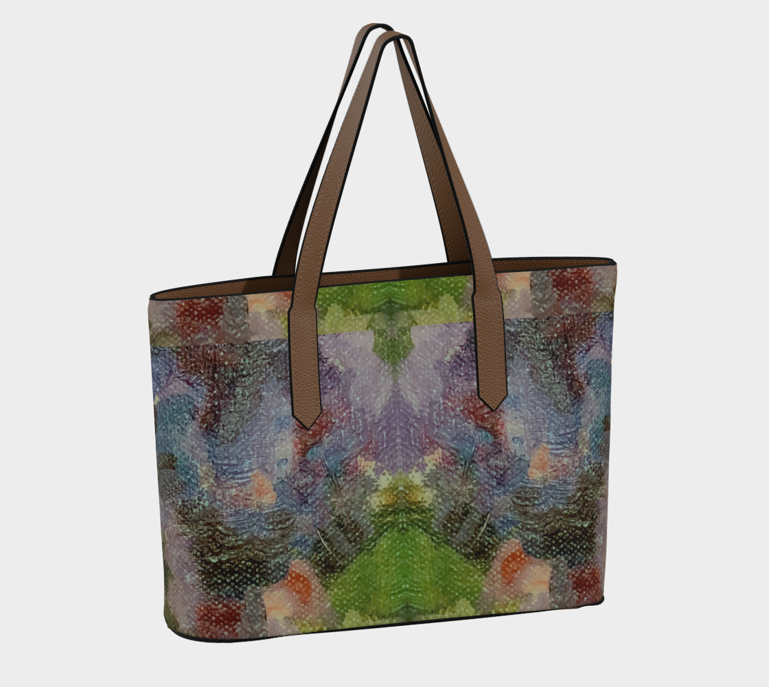 Lilac Waterlilies Vegan Leather Tote Bag
