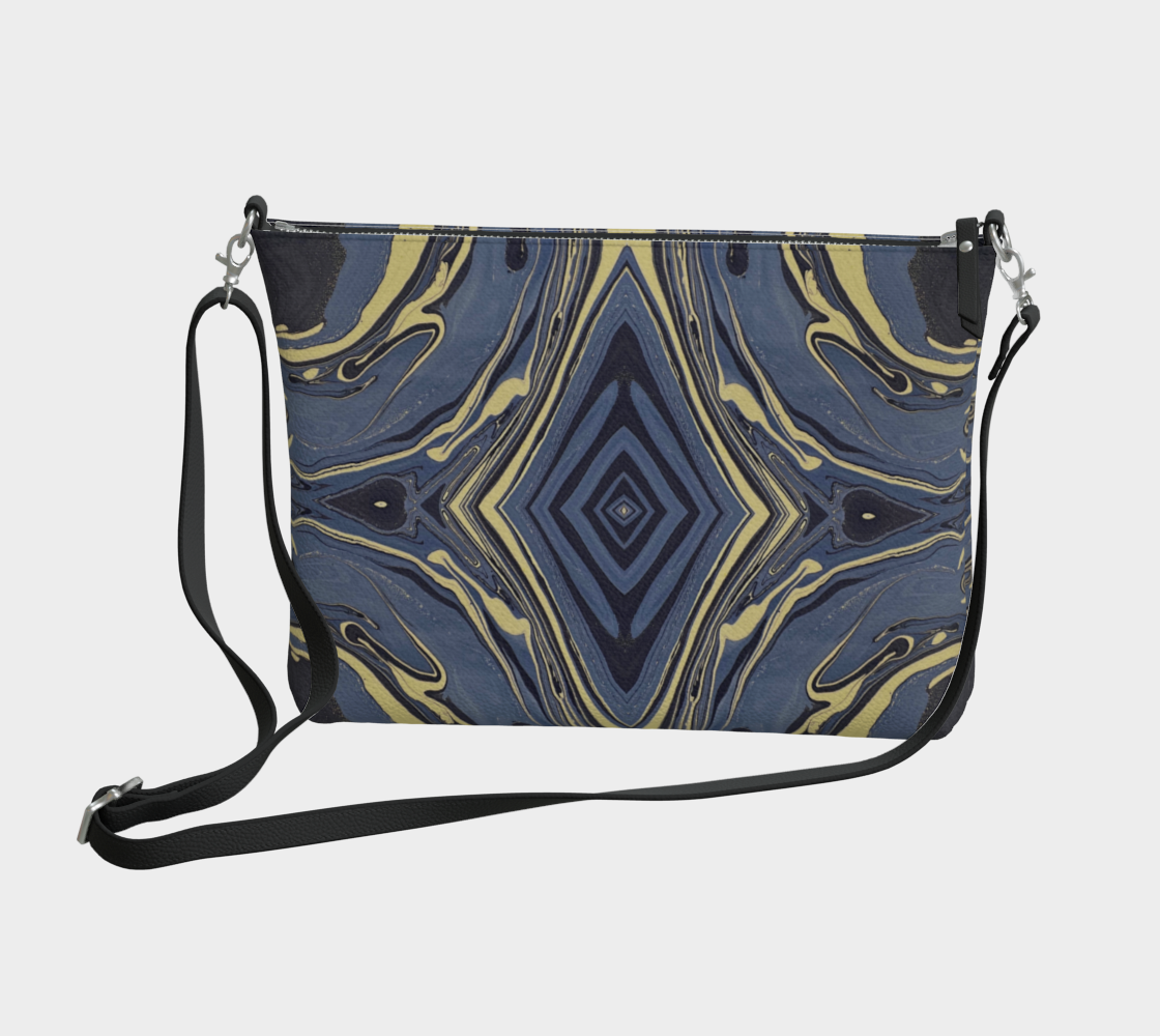 Mendocino Blues Diamond Vegan Leather Crossbody Purse