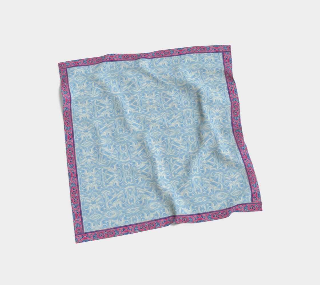 Blue Sky Swirl Silk Square Scarves