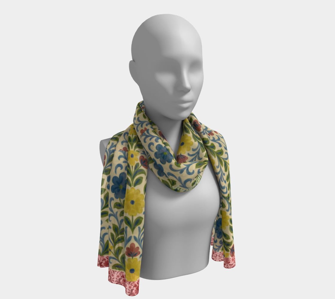 Jardin Provencale Goldenrod Long Silk Scarf