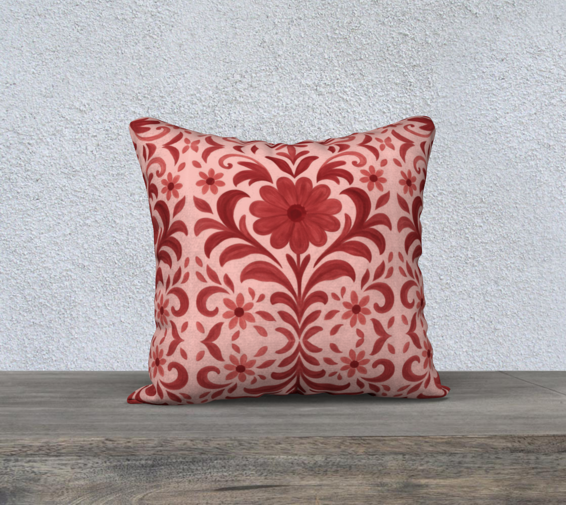 Petite Fleur Rouge 18 x 18 Pillow