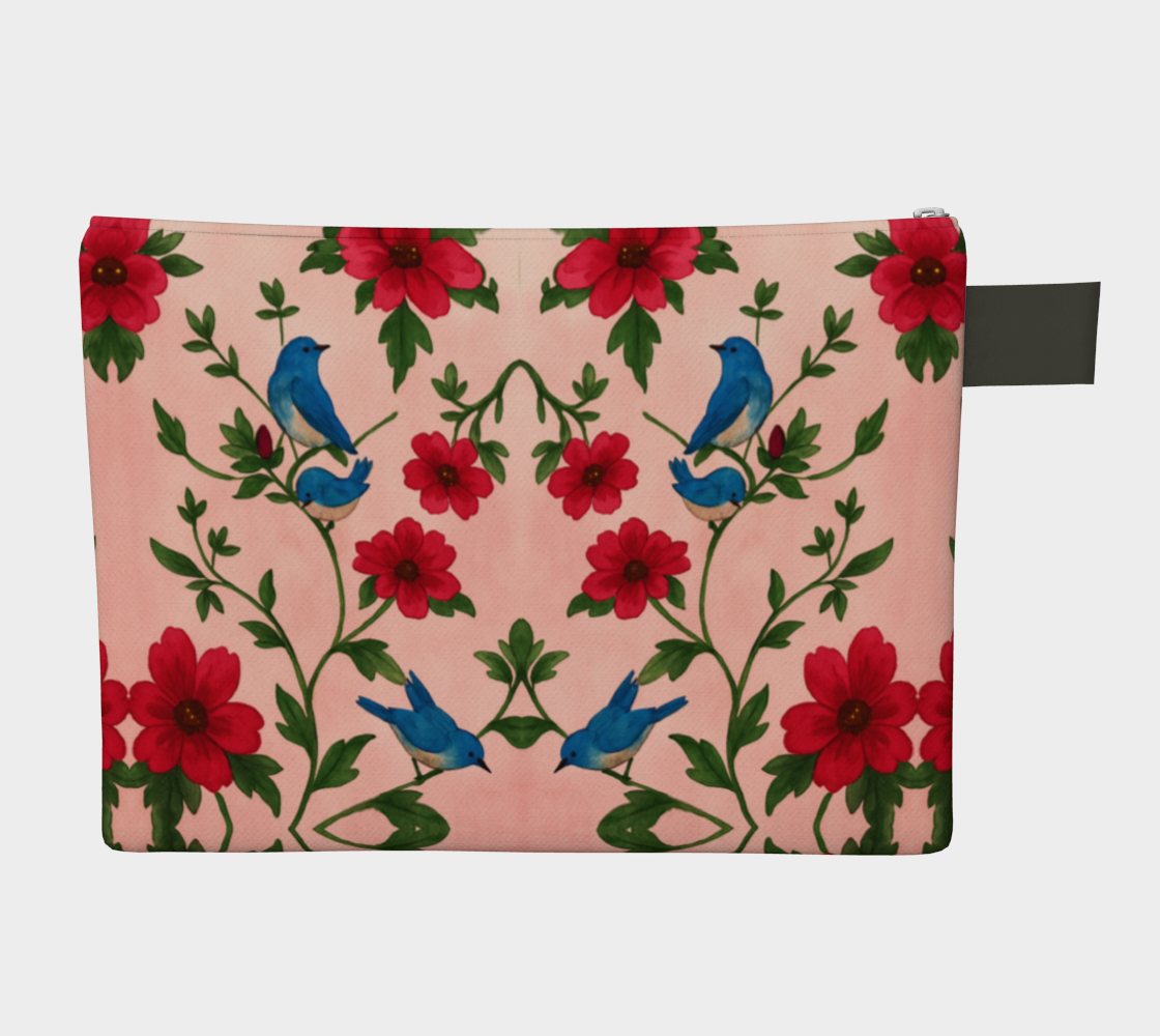 Songbird Bloom Pink Zipper Carry-all Bag