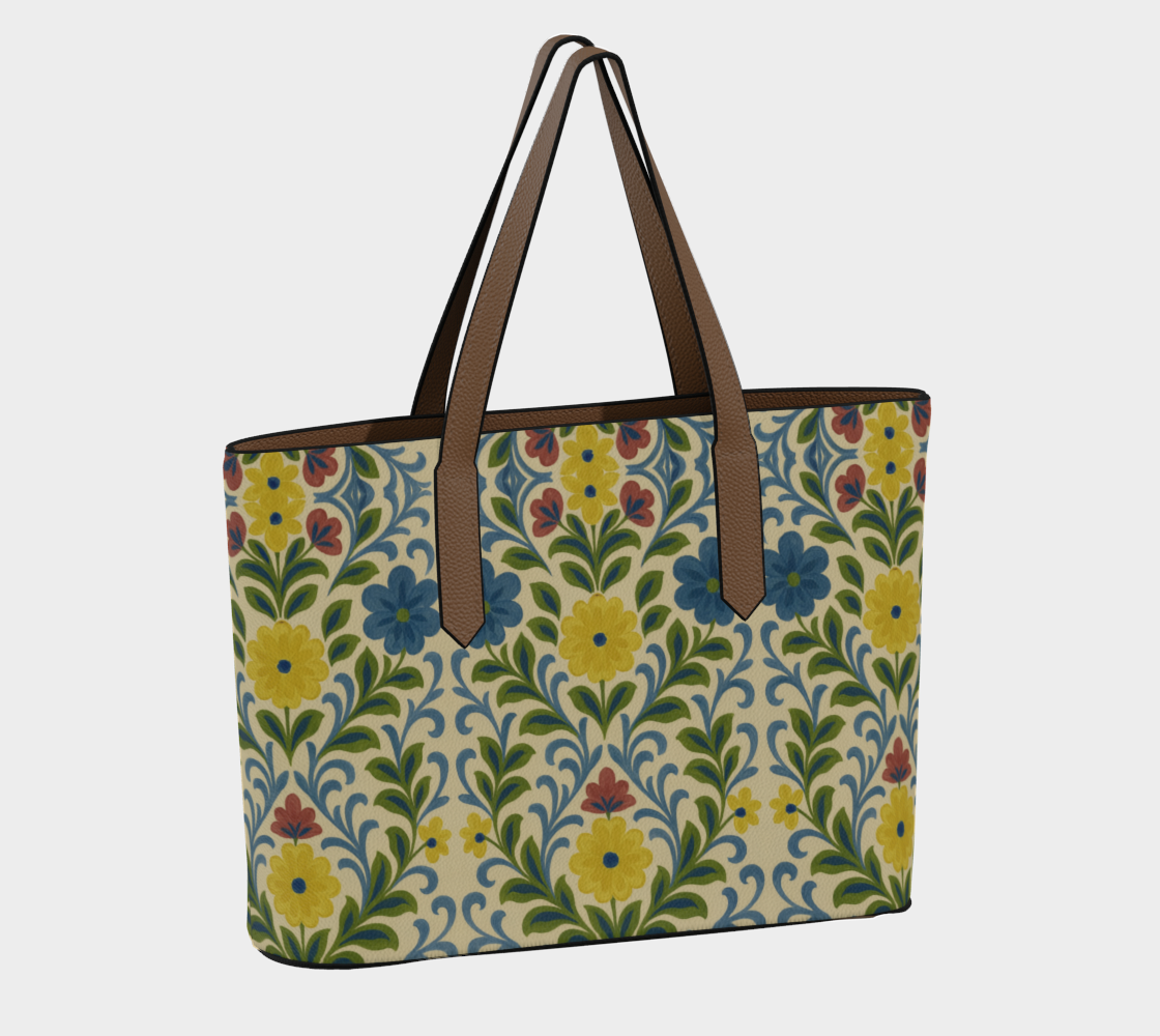 Jardin Provencale Goldenrod Vegan Leather Tote