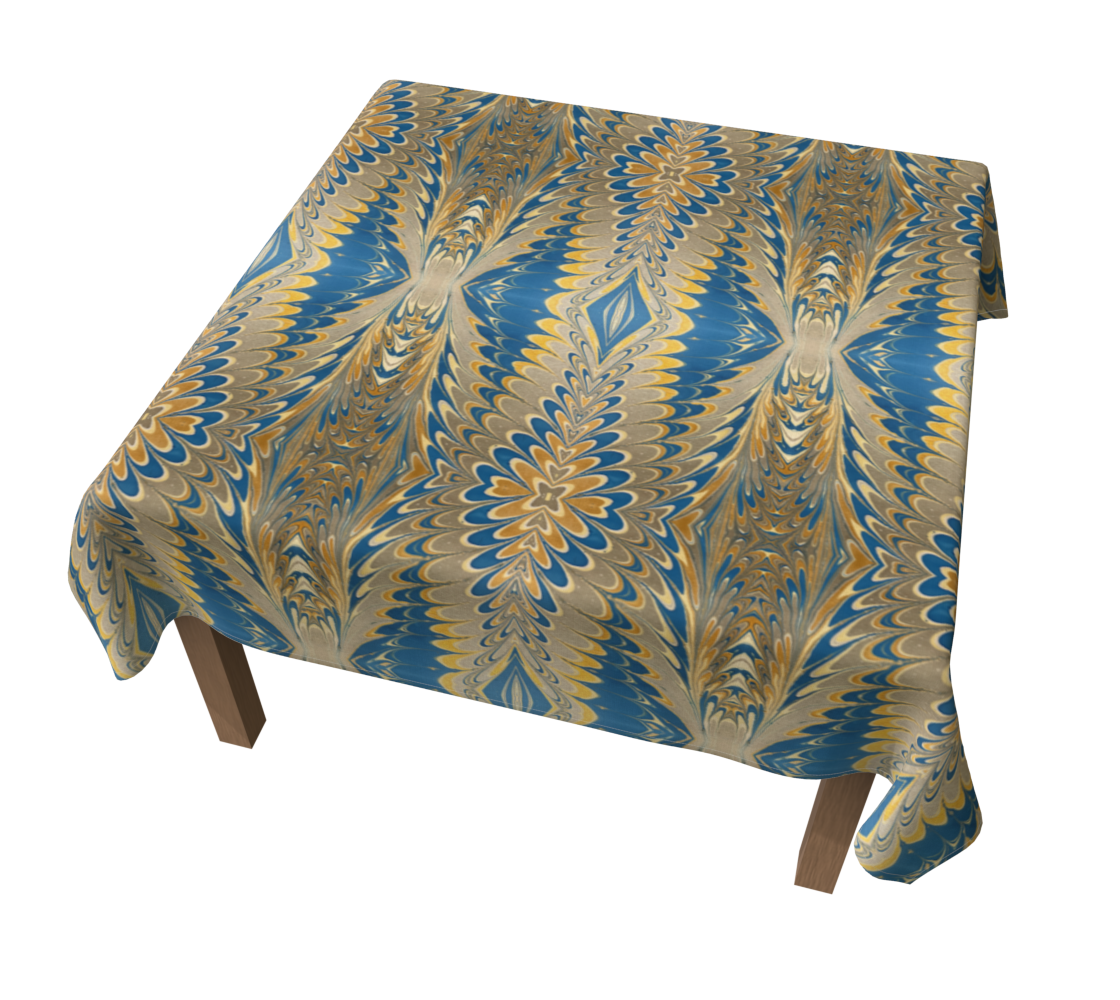Prussian Blue Swirl 60 x 60 Tablecloth