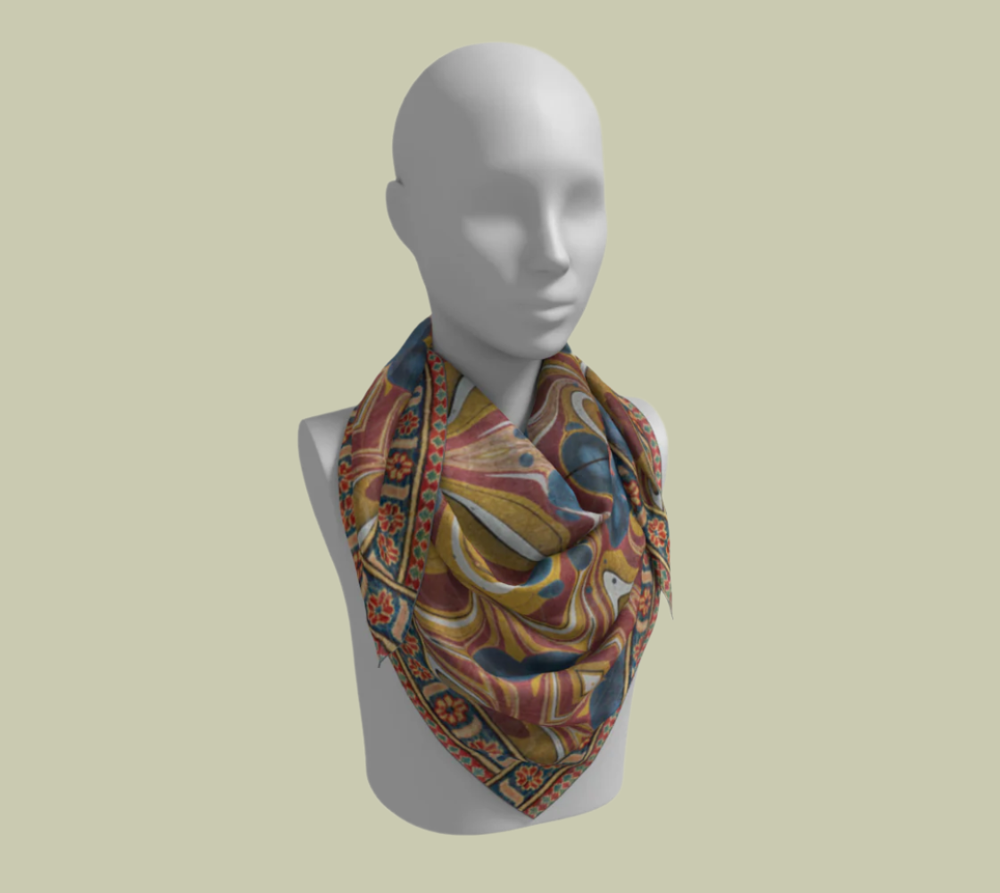 Tuscan Marble Sunset Silk Square Scarf