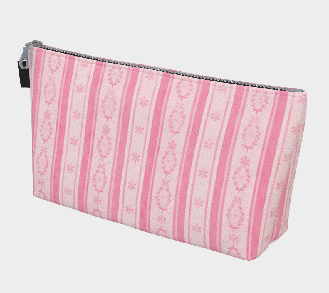 Swedish Folk Stripe Pink Makeup Bag