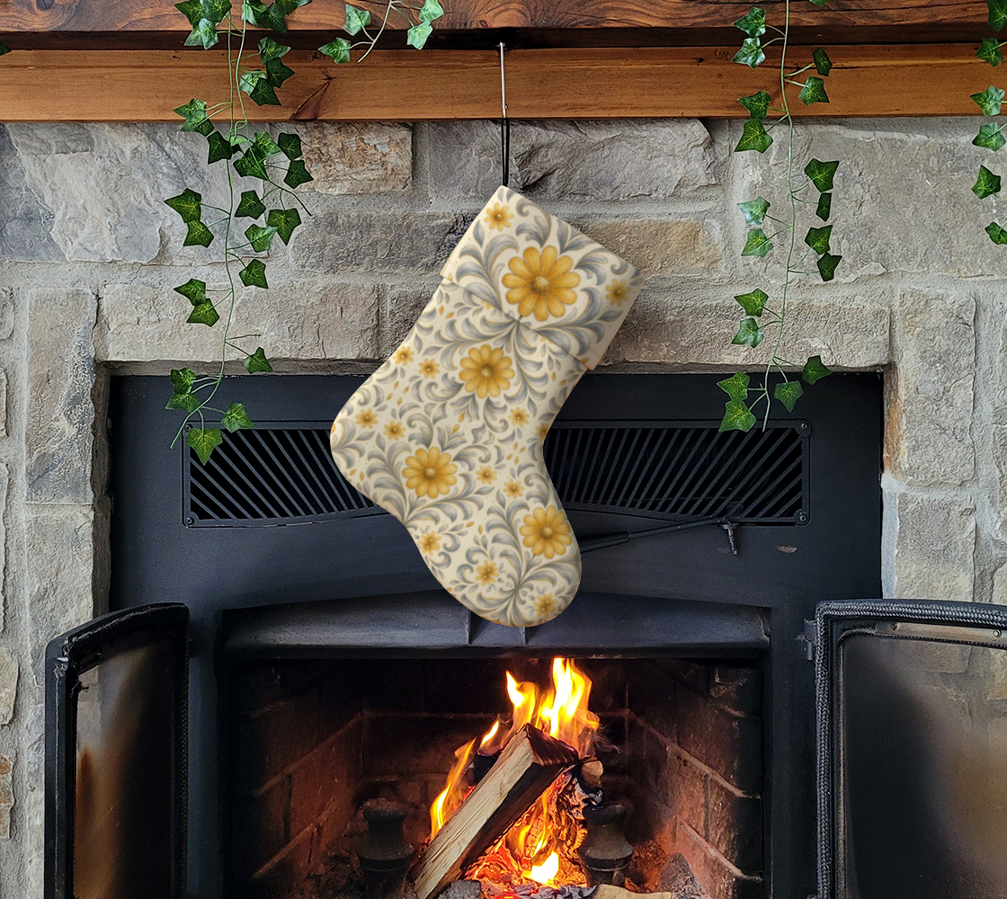 Silver Garden Holiday Stocking