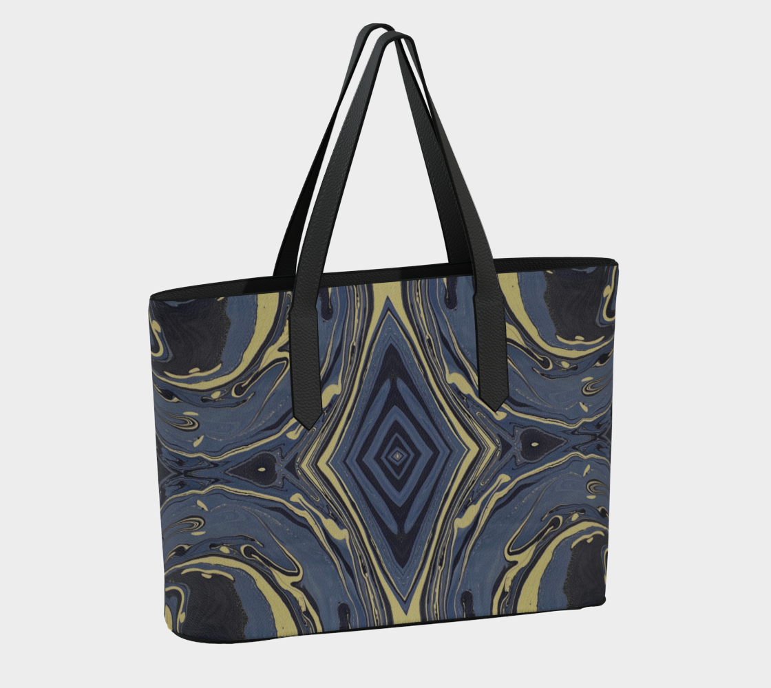 Mendocino Blues Diamond Vegan Leather Tote Bag