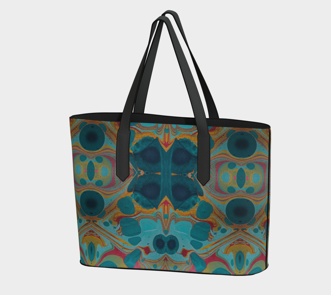 Gilded Currents Butterfly Vegan Leather Tote Bag