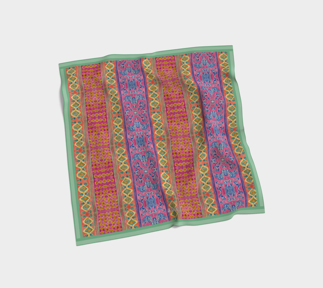 Coral Caravan Silk Square Scarf