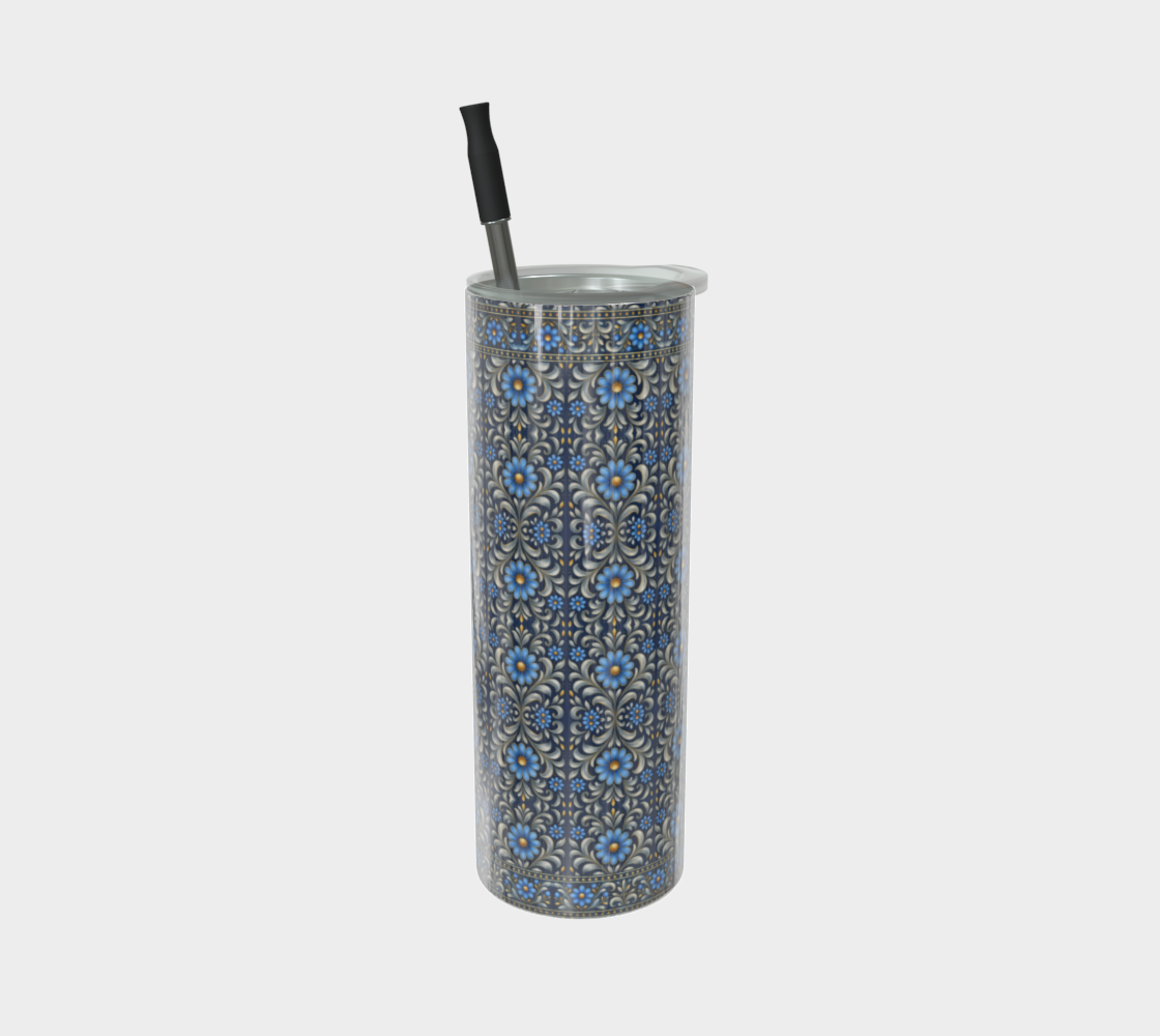 Gilded Navy Azure Bloom tumbler