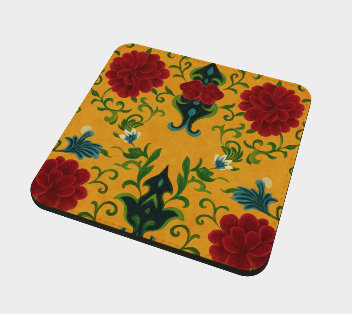 Marquesa Floral Golden Coasters
