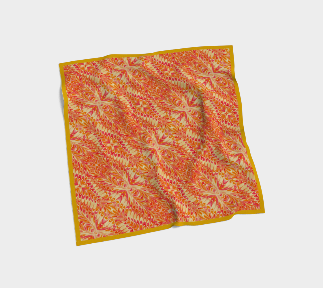Tangerine Swirl Silk Square Scarf