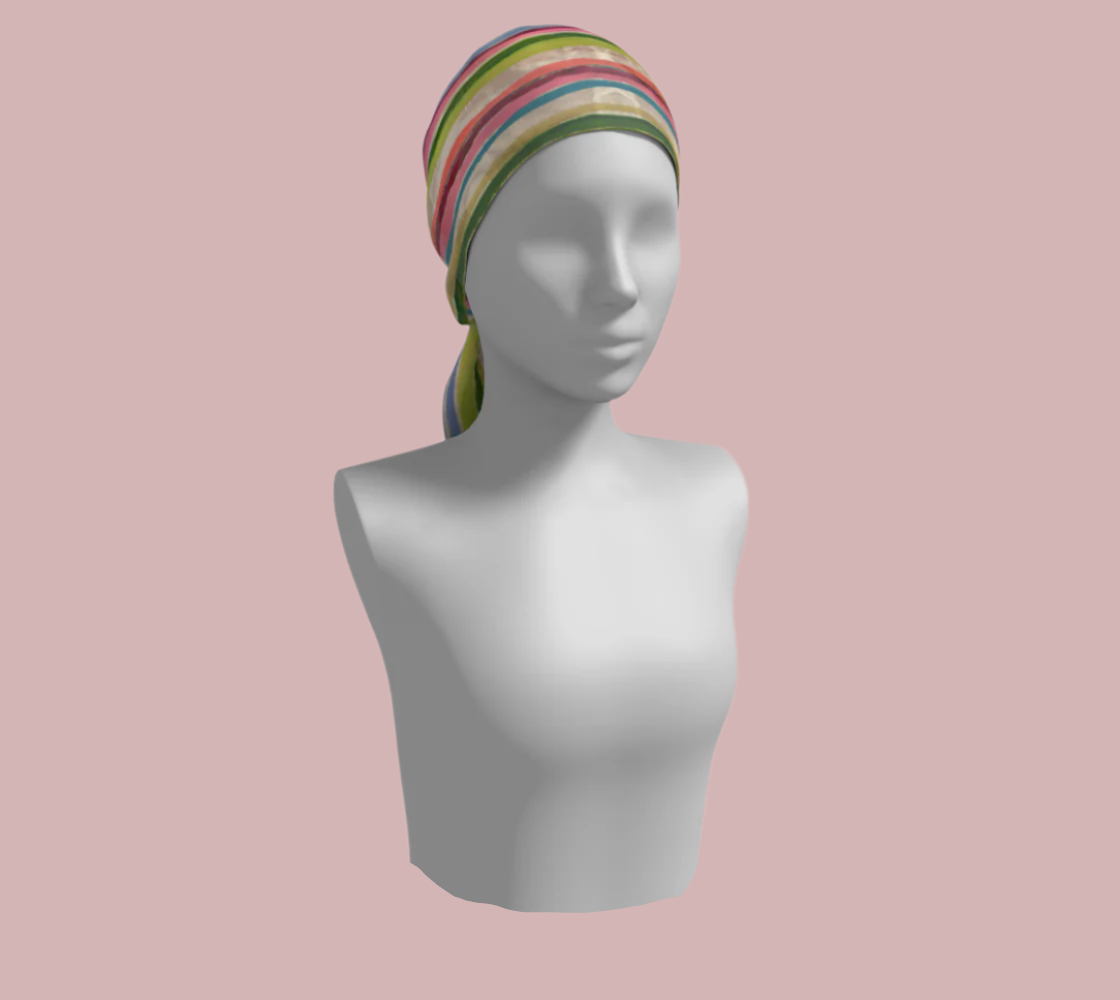 Pinstripe Pop Silk Long Scarf