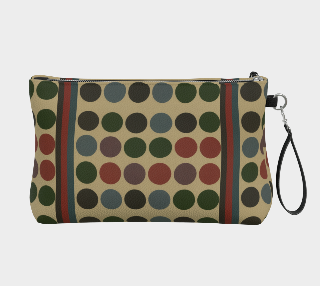 Retro Dotscape Vegan Leather Clutch Wristlet
