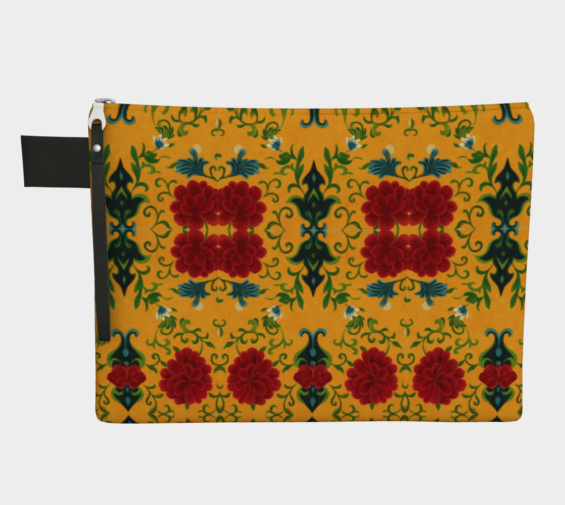 Marquesa Floral Golden Zipper Carry-all Bag