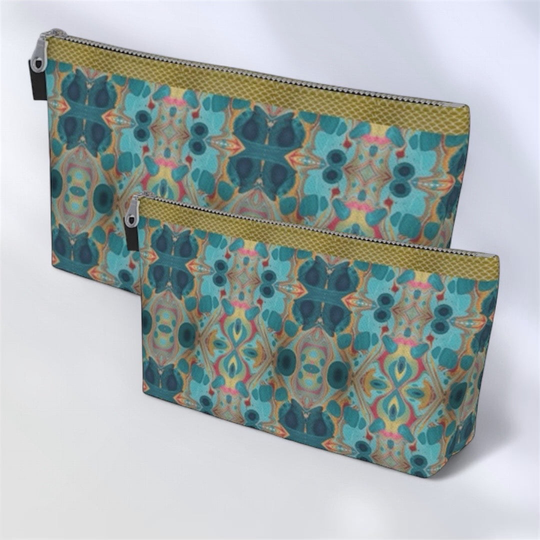 Gilded Currents Makeup Bag