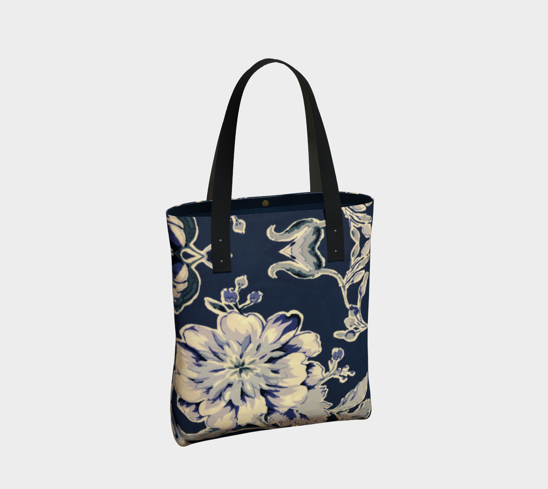Blue Fleur Damask Urban Tote