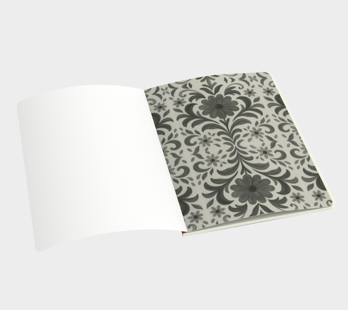 Red Hearts Ikat Notebook