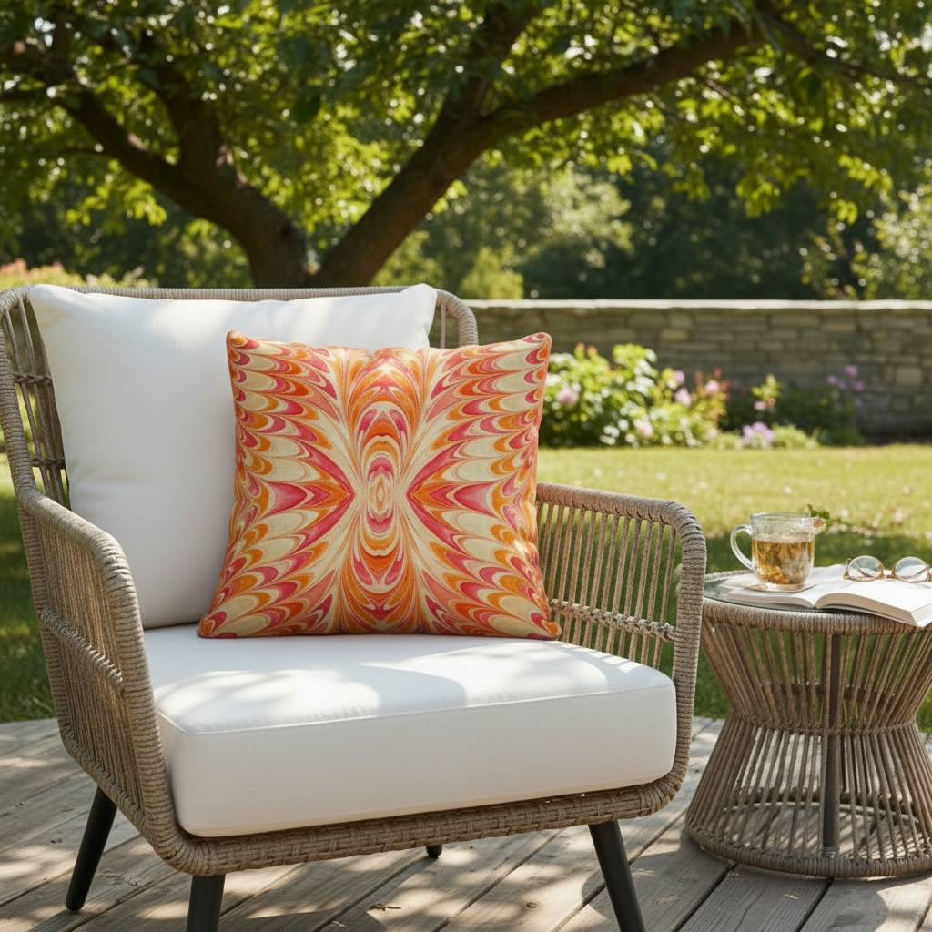 Tangerine Swirl 22 x 22 Pillow Cover
