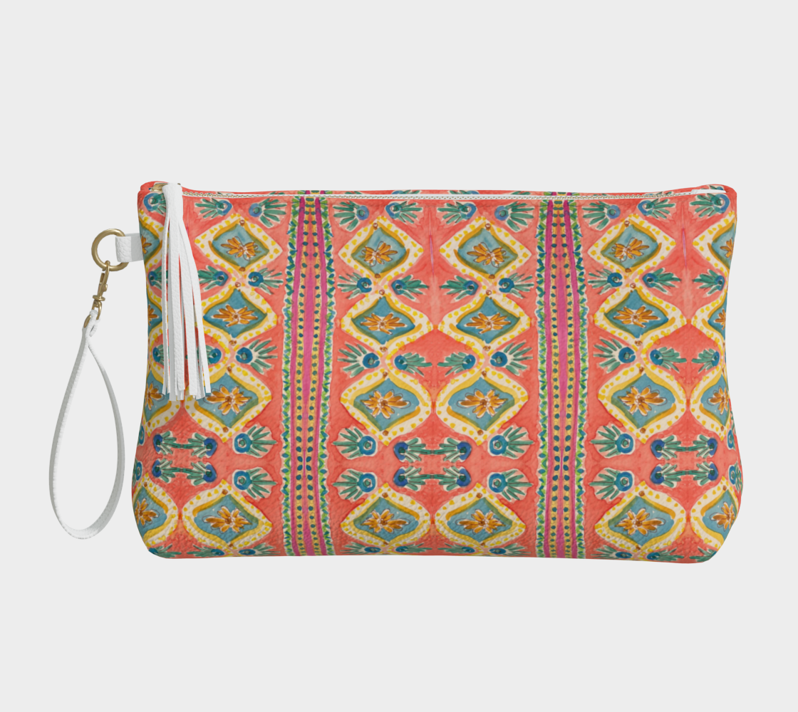 Island Diamonds Vegan Leather Clutch Wristlet