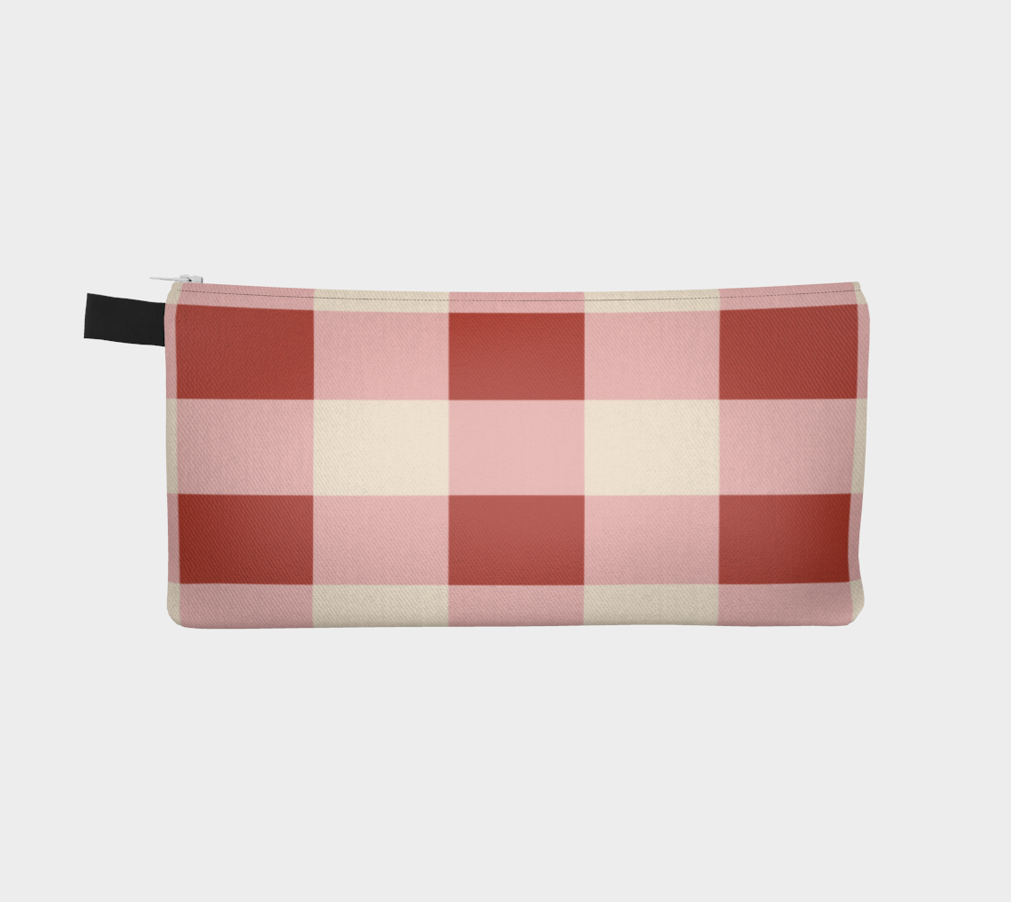 Red Gingham Pencil Case
