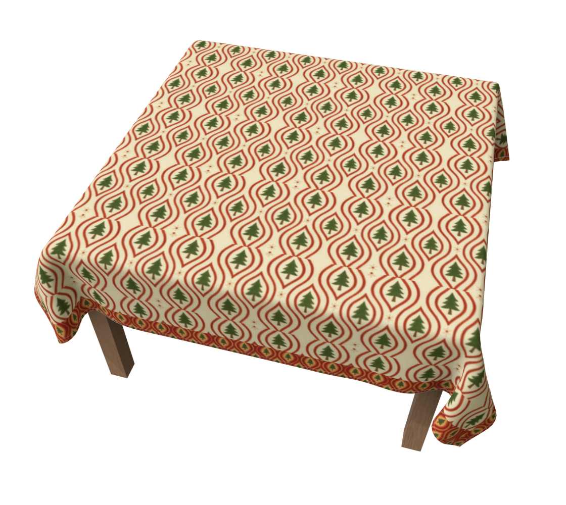 Evergreen Glow banded 60 x 60 tablecloth