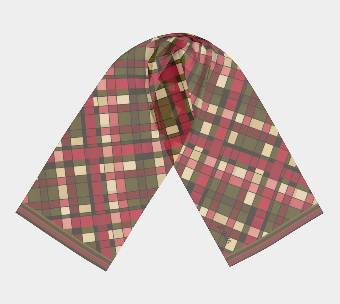 Plaid Harvest Silk Long Scarf