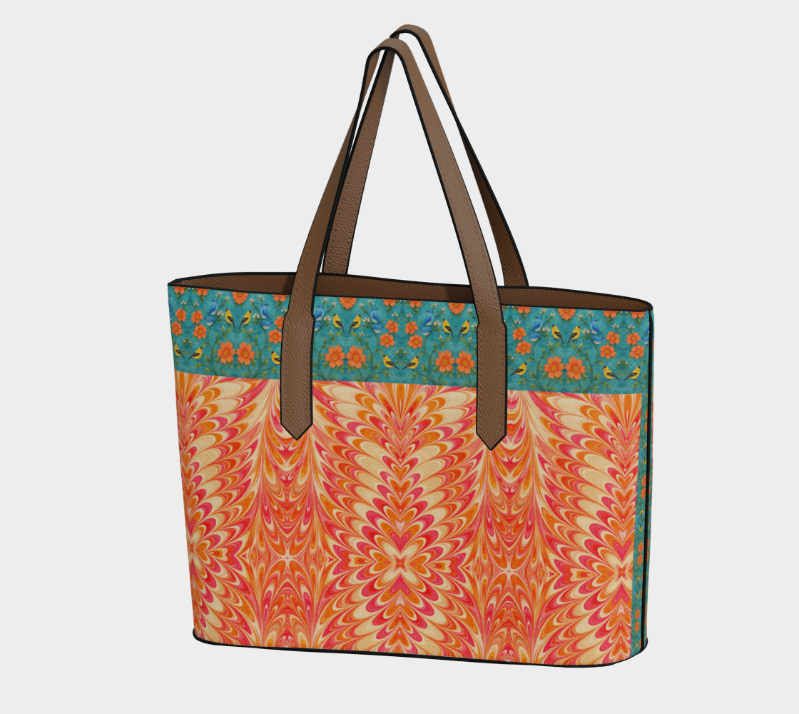 Tangerine Swirl Vegan Leather Tote