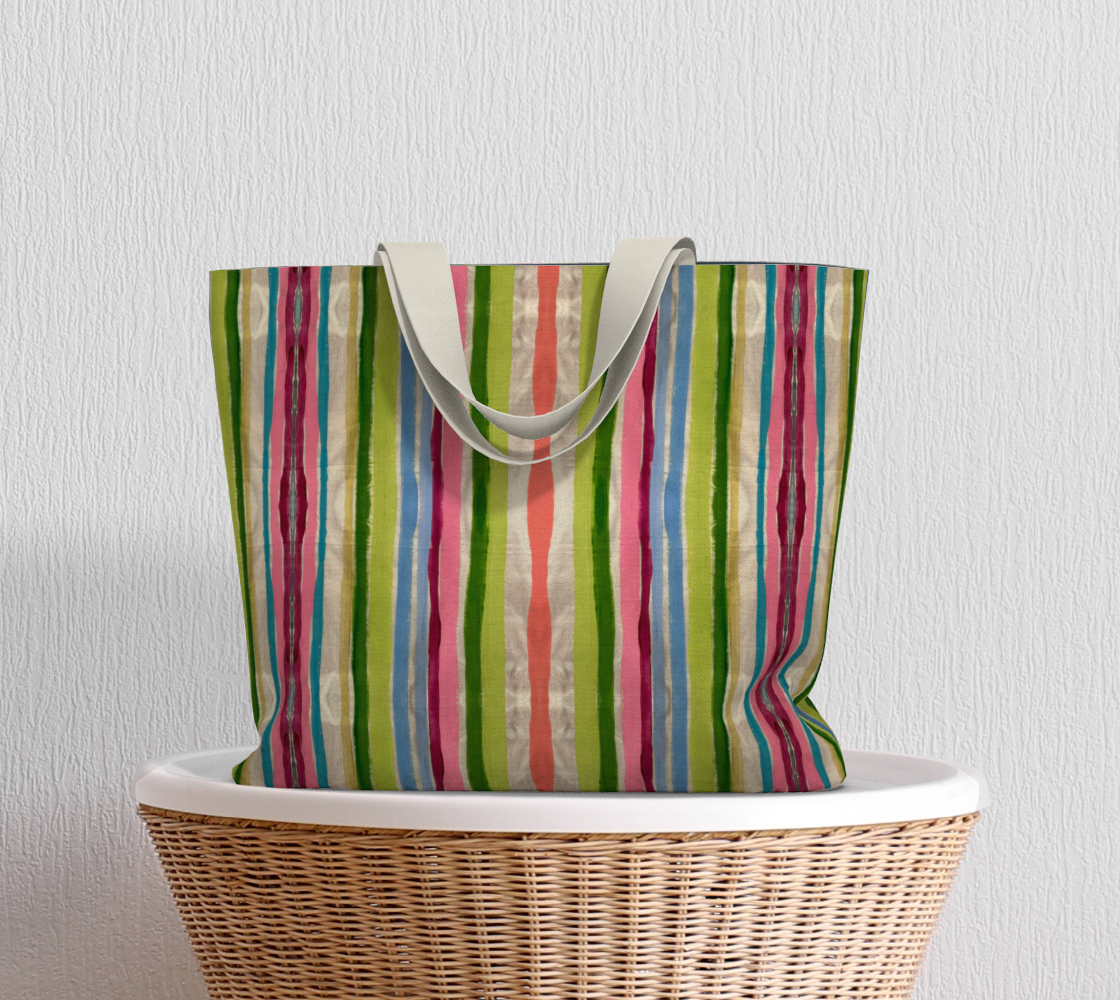 Pinstripe Pop Tote Bag