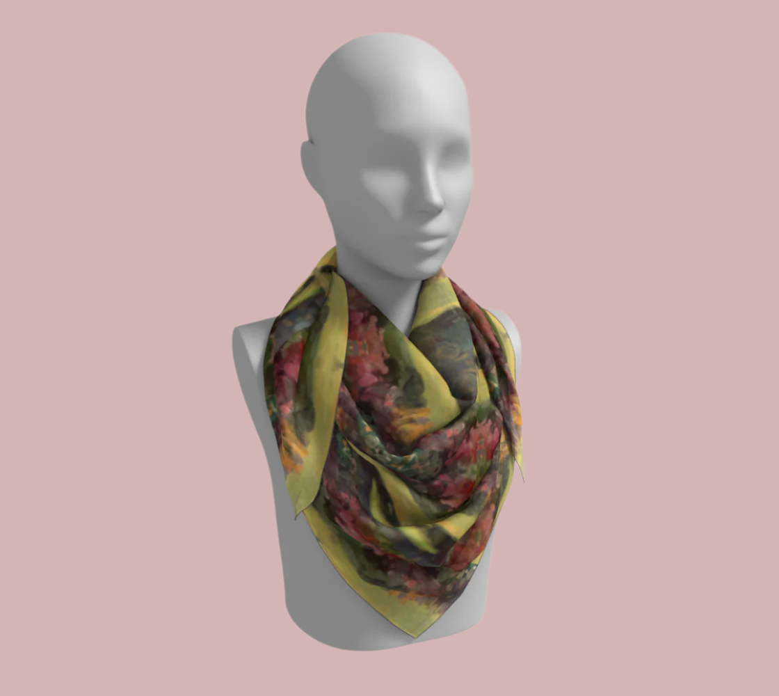 Giverny Garden Silk Square Scarf