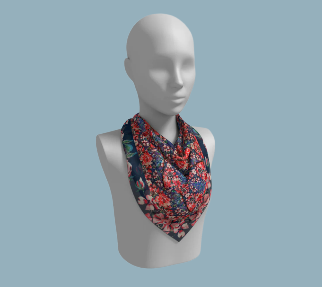 Somerset Roses Damask Silk Square Scarf